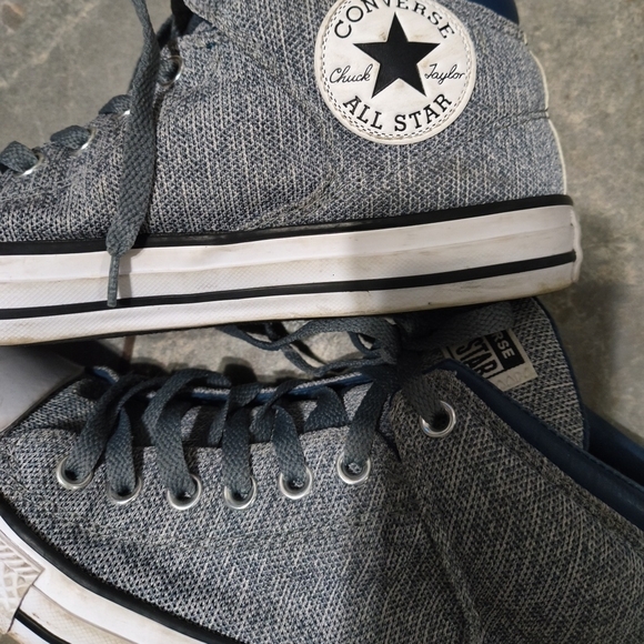 Converse Blue and White High-Top Sneakers - Picture 3 of 8